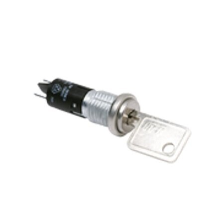 C&K Components Keylock Switch, 2 Positions, Spst, Off-On, Latched, 4A, 28Vdc, Wire Terminal, Keylock Actuator,  YM061U2C2WCNQ